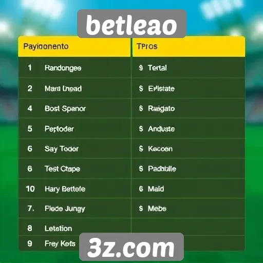Comparação de métodos de pagamento no betleao